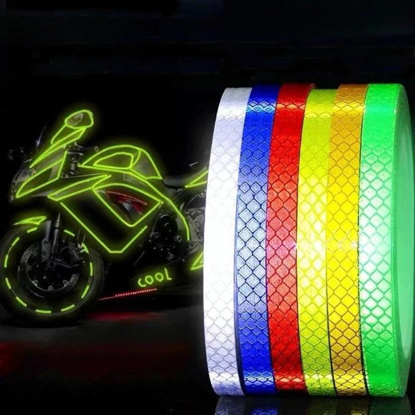 Bike Wheels Reflective Stickers Cycling Fluorescent Reflect Strip Adhesive Tape for 1cm*8m MTB Bicycle Warning Safety Decor Sticker
