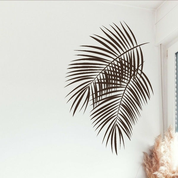Home Quote Palm Tree Leaves Wall Sticker Window Door Vinyl Decal