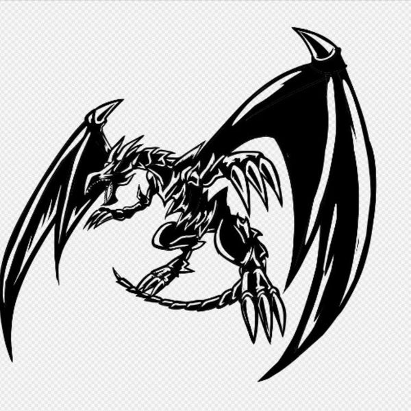 2 Pack Set Red Eyes Black Dragon Vinyl Sticker Decal