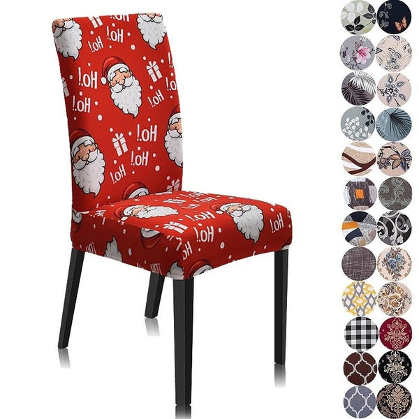 1pc Stretch Chair Covers Dining Room Universal Removable Washable Chair Seat Spandex Slipcovers Protector for Kitchen, Christmas,Ceremony, Wedding, B