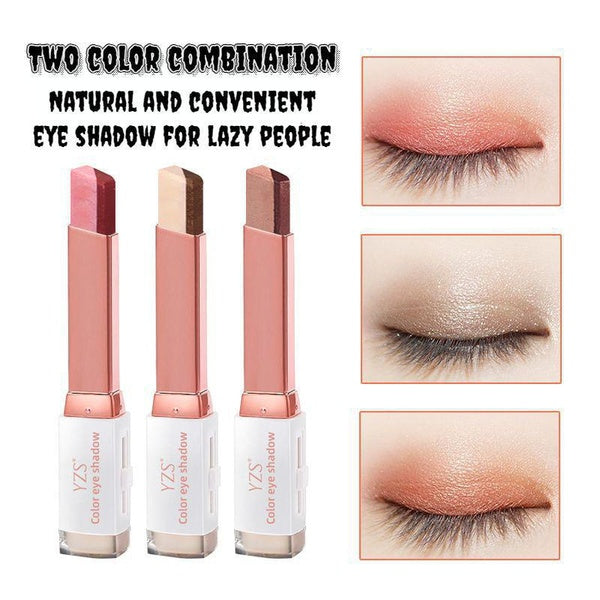 YZ velvet gradient two-color eyeshadow stick eye decoration lazy color natural and convenient two-color eyeshadow nude makeup waterproof sweat-proof