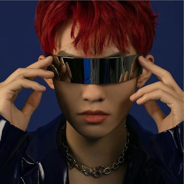 Cyberpunk future sense of technology Sunglasses photography trend men and women sci-fi hair hoops Sunglasses high street disco