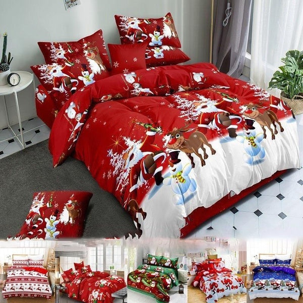 2023 Christmas Printed Quilt Dust Cover Merry Christmas Home Textile Comforter Bedding Set Quilt Cover