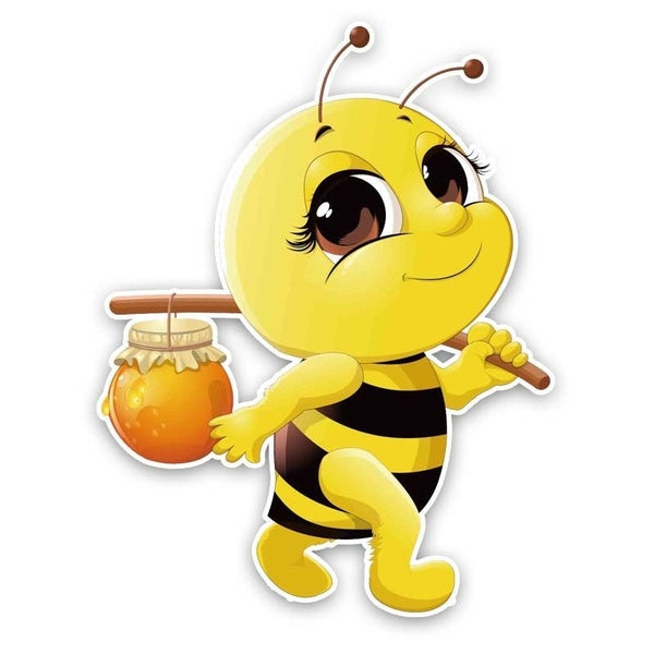 15.1CM*19.8CM Bees With Honey Decal Car Sticker 12-300600