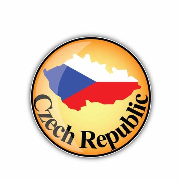 10.8CM*10.8CM Creative Car Czech Republic Flag Map Sticker Round Decal 6-0872