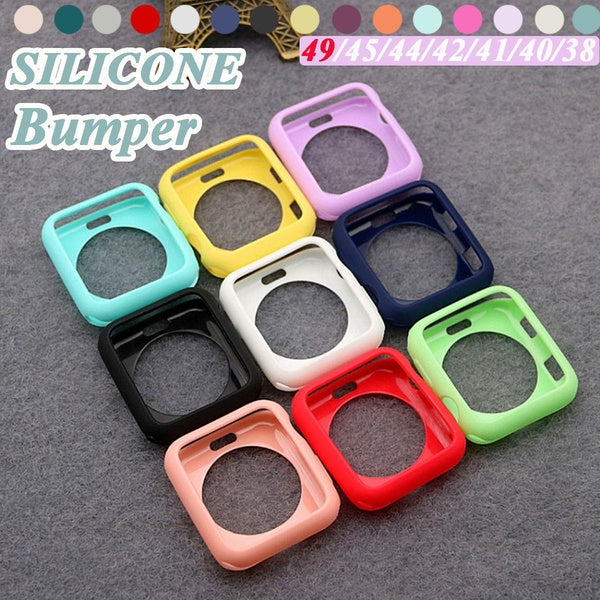 Coque Bumper pour Apple Watch Ultra 8 7 49mm 41mm 45mm 44mm 40mm 42mm 38mm Silicone Souple Smartwatch Protecteur d'écran TPU Cadre Accessoires Couver