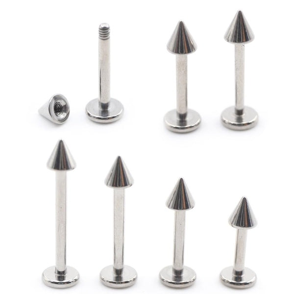 1 pièce de piercing pour le corps en forme de cône en titane anodisé fileté à l'extérieur, anneau pour les lèvres, le tragus, le cartilage, les haltè