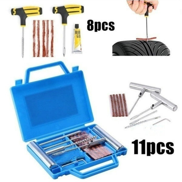 8-11Pcs New Heavy Duty Tire Repair Car Tire Puncture Repair Plug Tyre Repair Kit