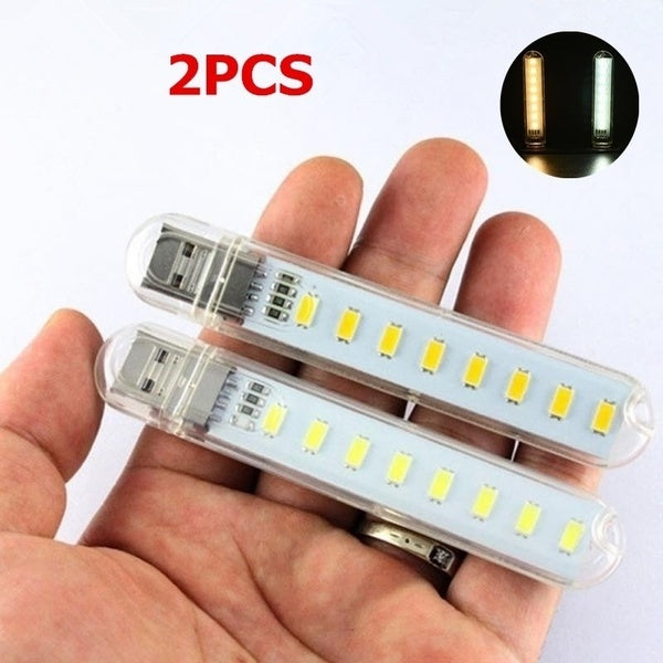 2 PCS NOUVEAU 8 LED Mini Portable USB Lampe DC 5 V Camping USB Éclairage Pour PC Portable Mobile Power Bank Gadget