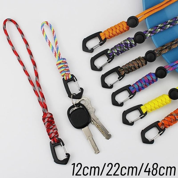 1PC 12cm-22cm-48cm Paracord Lanyard Anti-lost Neck Lanyard Keychain Phone Lanyard for Keys Whistle ID Card Badge Holders