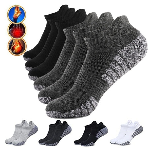 1-2-3-4 Pairs Compression Ankle Socks Running Socks for Men Women Low Cut Athletic Socks for Sports, Hiking, Walking, Cycling
