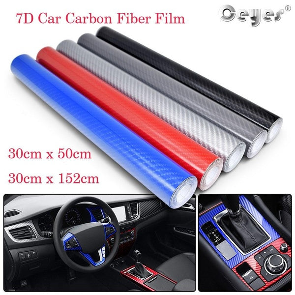 Ceyes 7D Carbon Fiber Sticker-Car Wrap Sheet Roll Film Wrap Sticker Motorcycle Automobile Styling Auto Decals Sheet (5 Colors)