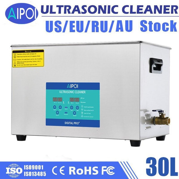 30L Digital Ultrasonic Cleaner Jewelry Cleaner Bath Wave Tank w-Timer Heater
