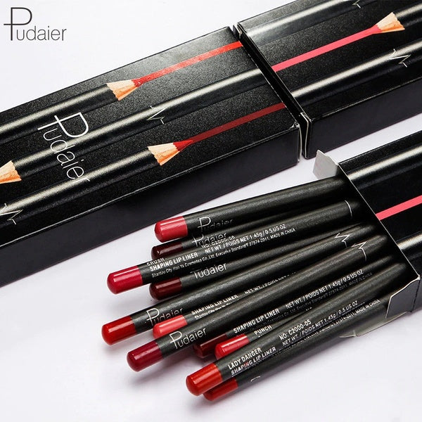Health & Beauty Pudaier 12pcs Matte Lip Liner Set Long Lasting Matt Smooth Pencil for Lip Contour Lipline Multi-Functional Makeup Cosmetics Pen