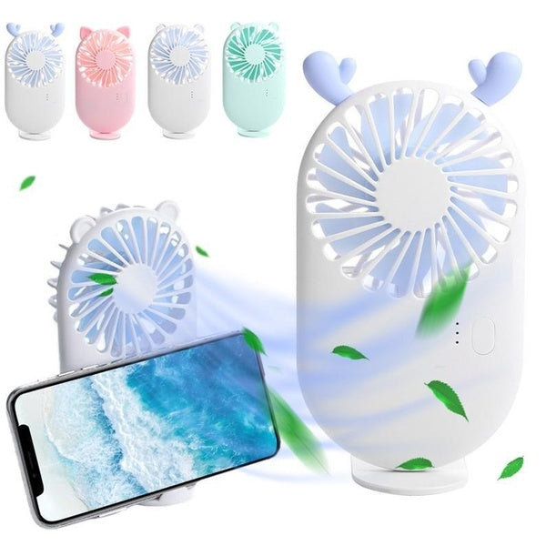 Mini Handheld Fan Personal Portable Fan 3 Speed Adjustable Removable Base USB Recharging Battery Operated Small Desk Cooling Face Fan, Small Makeup E