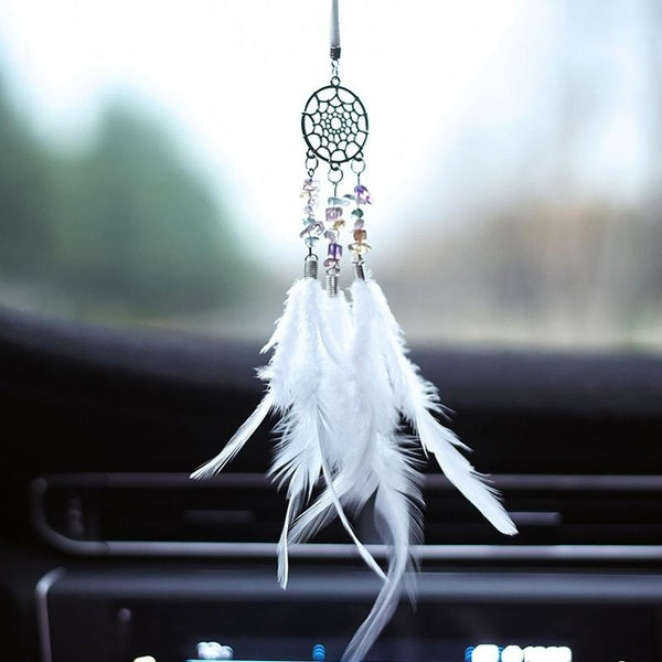 Home Decor Car Pendant Handmade Dream Catcher With Feathers Wall Ornament Craft Wind Chime Home Women's Bag Pendant Wall Hanging Decoration Gifts