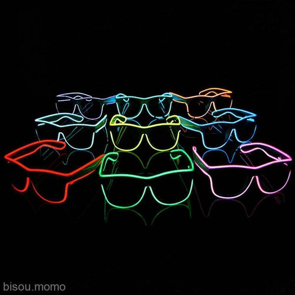 Ranpo LED Eyewear Shades EL Wire Neon Glasses Light Up Glow Costume Nightclub Party