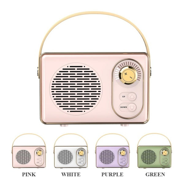 Mini Retro Bluetooth Portable Speaker With FM Radio, Vintage Decor, Small Wireless Stereo, Loud Volume,TF Card Slot and MP3 Player Cute Old Fashion C