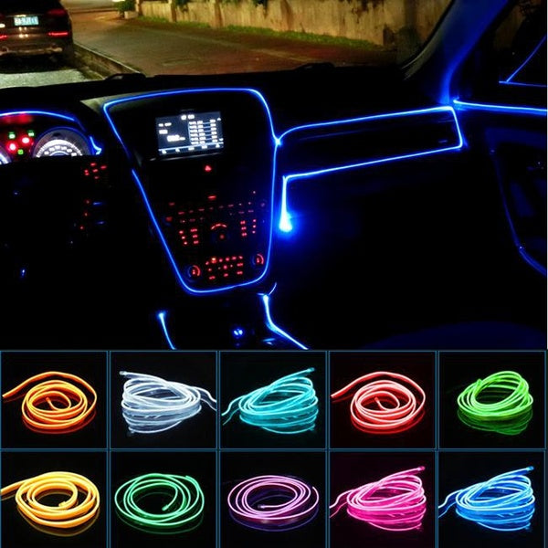 1M-2M-3M-5M étanche LED bande lumière néon lumière lueur EL câble Tube câble USB voiture fête décoration