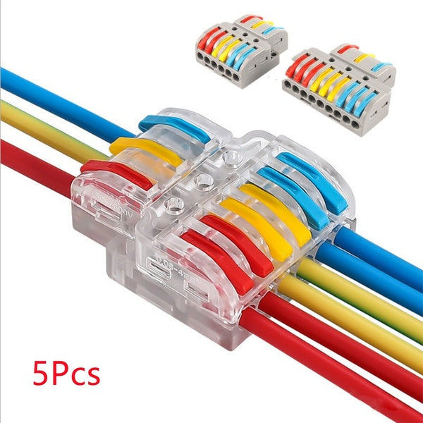 5Pcs Quick Splitter 3 In 6-9 Out Wire Connector Universal Wiring Cable Connector Push-in Conductor Terminal Block