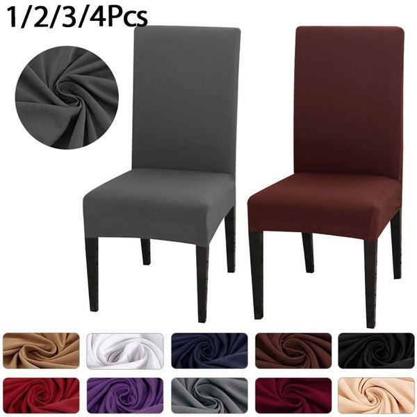 4-3-2-1Pcs Chair Cover Stretch Spandex Elastic Slipcovers Chair Covers White for Dining Room Kitchen Wedding Banquet Hotel