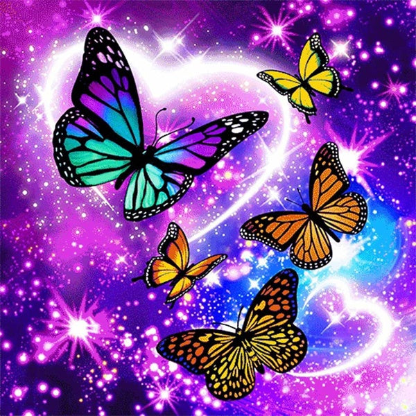 DIY 5D Diamond Painting Butterfly Full Drill with Number Kits Home and Kitchen Fashion Crystal Rhinestone Cross Stitch Embroidery Paintings Canvas Pi