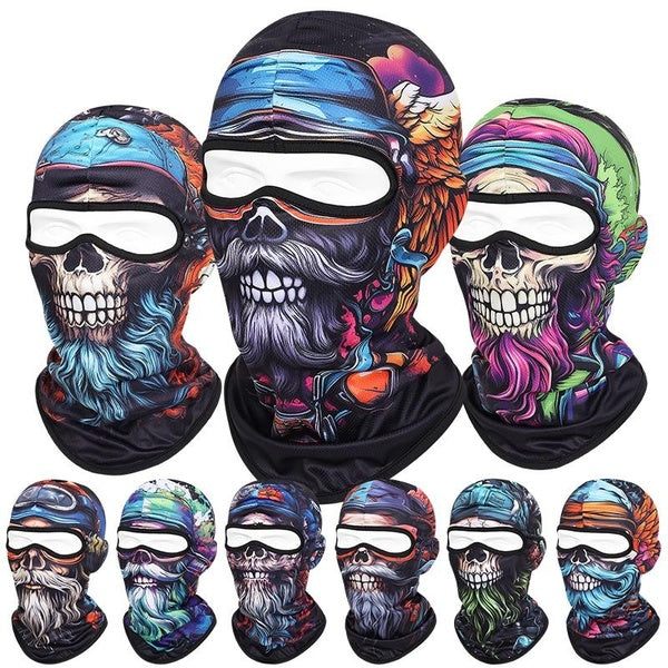 New Fashion Beard Skull Balaclava Ski Mask Motorcycle Full Face Mask Outdoor Tactical Hood Headwear Mask for Cycling Hunting Fishing