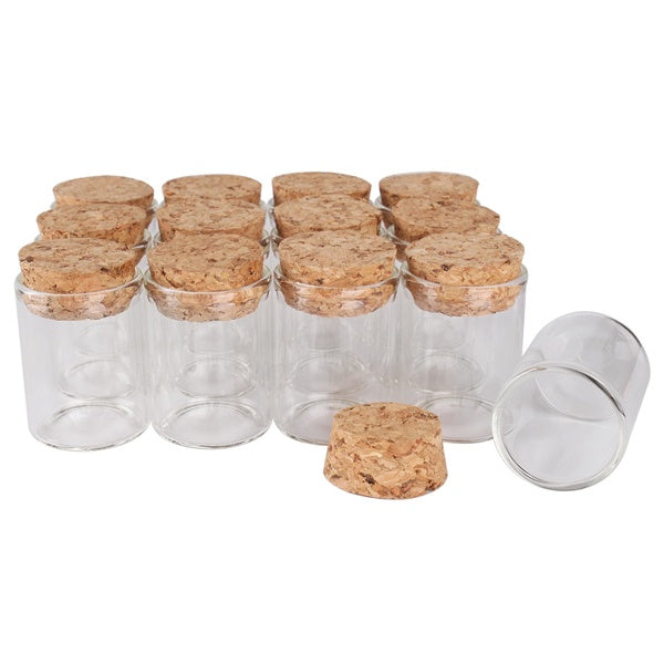 5 pieces 15ml 30*40mm Test Tubes with Cork Stopper Spice Bottles Container Jars Vials DIY Craft Small Glass Bottle for Wedding Favor
