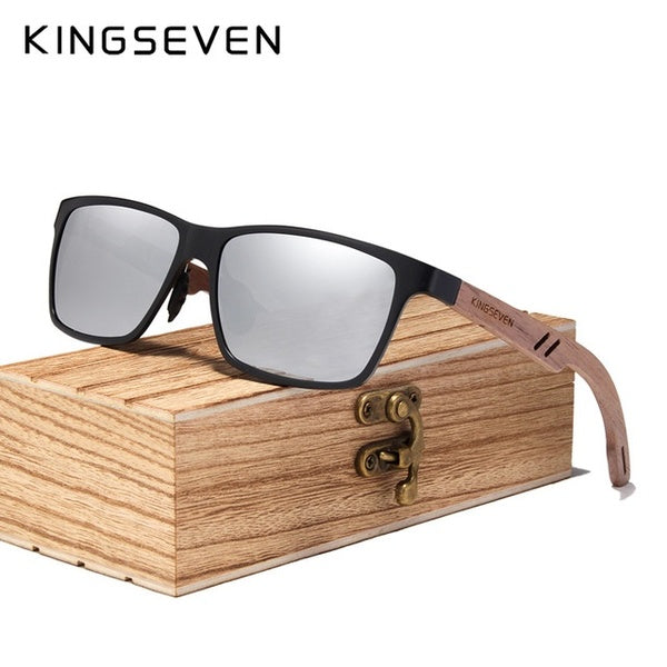 KINGSEVEN 2019 Wood Men Sunglasses Polarized Wooden Sun Glasses for Women Mirror Lens Handmade Fashion UV400 Eyewear