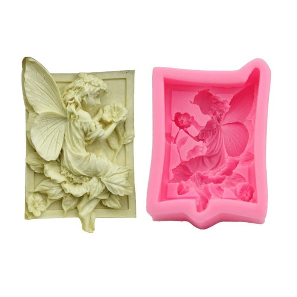 Square Silicone Soap Mold Flower Fairy Cake Decorating Tools Handmade Soap Making Mould Candle Silicone Mould Crafts