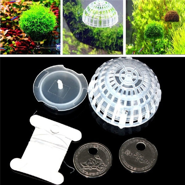 Aquarium Fish Tank Media Moss Ball Filter Landscaping Plants Decor Holder Floating Moss Ball for Aquarium Decoration