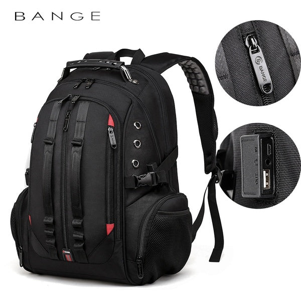 Bange Extra Large Backpack Sac à dos pour ordinateur de voyage Durable avec Port USB - trou pour écouteurs pour hommes Sac à dos étanche