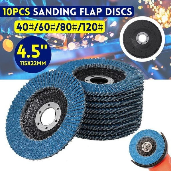 10-2 pièces 115mm 40-60-80-120 outil de polissage de grain métal disque de ponçage meuleuse roue tampon de ponçage disques de meuleuse à rabat