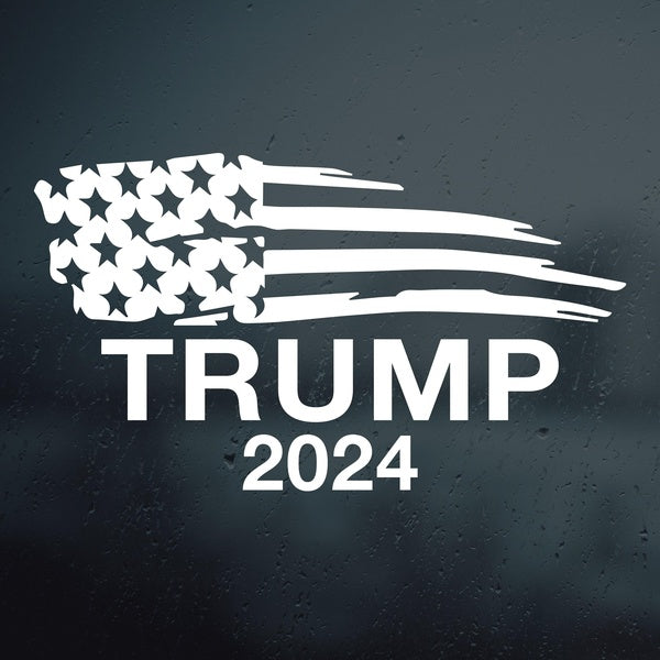 2pcs, Trump 2024 American Flag Night Reflective Stickers Vinyl Decal Car Stickers