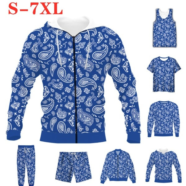 New Bandana Pattern Men -Women 3D Printing Harajuku Style T Shirt Zip hoodies-hoodies- Sweatshirts-pants-shorts-vest Plus Size S-7XL