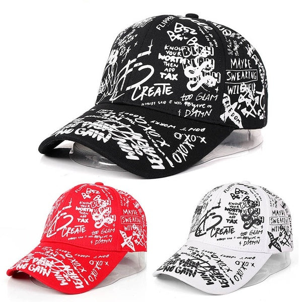 Graffiti Personality Baseball Cap Adjustable Snapback Hat Hip-hop Cotton Hats