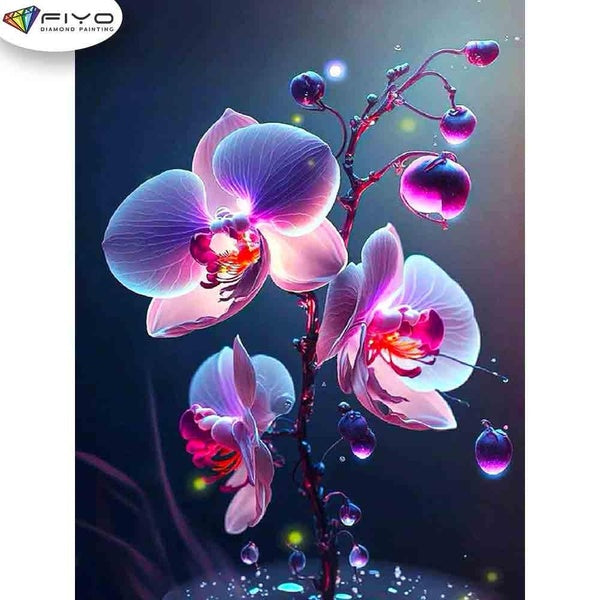 FIYO Fresh Flower Diamond Painting Kits For Adults DIY 5D Diamond Mosaic Diamond Painting Home and Kitchen Fashion Canvas Pictures Wall Decoration Gi