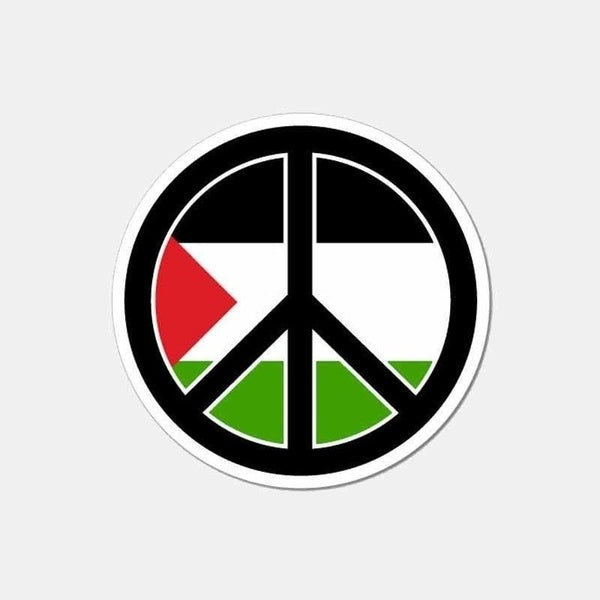 2Pcs 11CM*11CM Personality Peace Sign For Palestine Car Sticker Window Body Decal