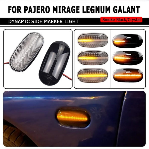 2pcs LED Turn Signal Light for Mitsubishi Pajero Mirage Legnum Galant 1998-2005 Side Marker Sequential Blinker Indicator