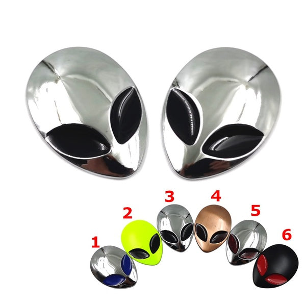 2pcs Heavy Duty Alien Eyes Auto Car Stickers Motorcycle Automobile Fairing Decals Metal Emblem Badge