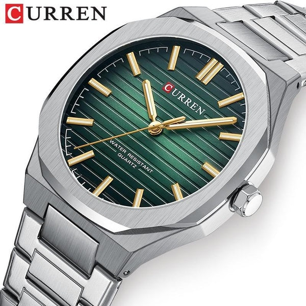 CURREN classique Style Simple montre pour hommes octogone sport de luxe en acier inoxydable étanche lumineux hommes d'affaires montre à Quartz 8456