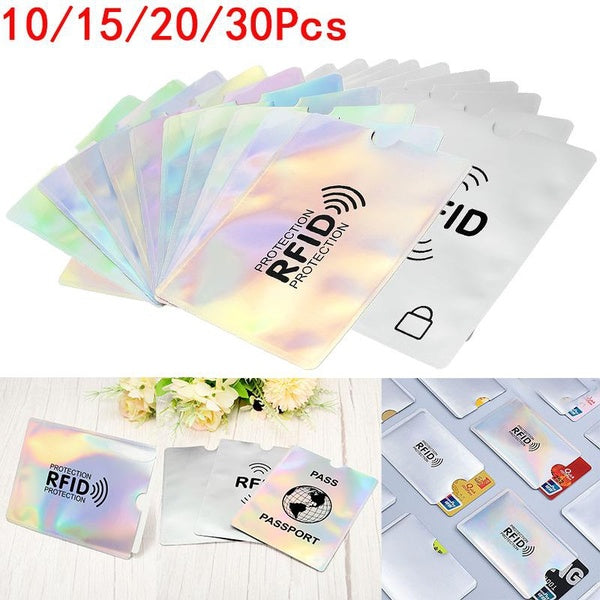 10-15-20-30 pièces ultra-mince Anti Rfid portefeuille bloquant le lecteur serrure porte-carte bancaire bloquant les manches de passeport anti-vol car