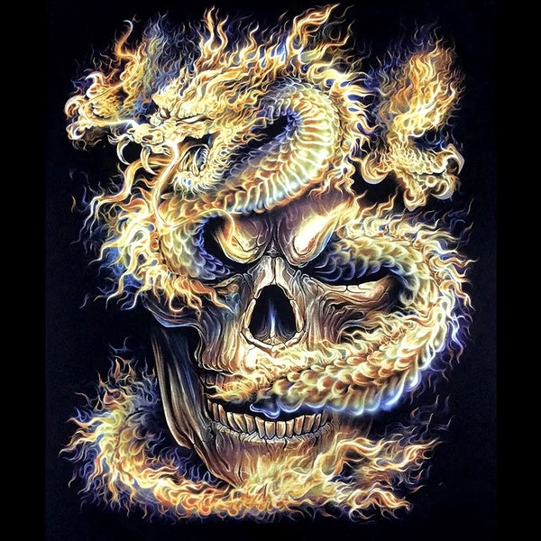 Dragon and Skull DIY 5D Diamond Painting Full Drill with Number Kits Home and Kitchen Fashion Crystal Rhinestone Cross Stitch Embroidery Paintings Ca