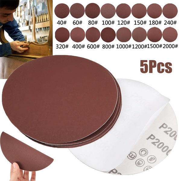 Disque de ponçage PSA de 6 po, 40-60-80-100-120-150-180-240-320-400-600-800-1000-1200-1500-2000 grains Feuilles de ponçage à dos adhésif Papier de ve