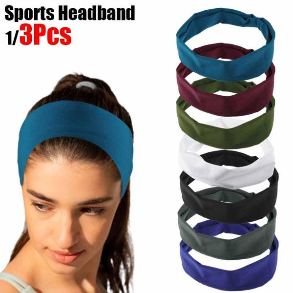 1-3Pcs Sports Headband Yoga Headband Elastic Anti-Slip Hair Bands Running Fitness Headwear Turban Sweat Band Hair Accessories For Men and Women