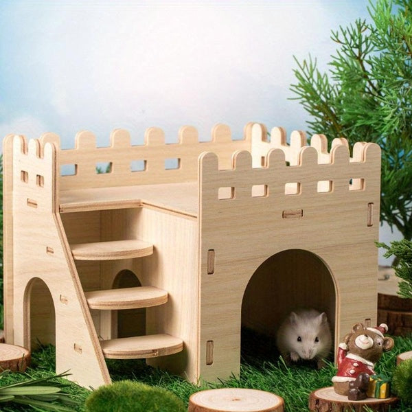 Cage Délicate Hamster Maison Maisons Cachettes Guinée Souris Fourniture Résistant À L'usure En Bois Rat