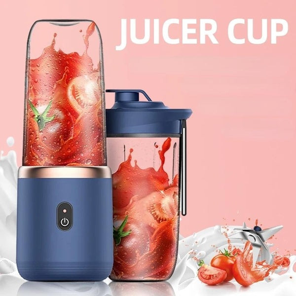 6 Blades Portable Juicer Cup Fruit Juice Cup Automatic USB Smoothie Blender Ice Crush Cup Mini Electric Juicer Rechargeable Mixer
