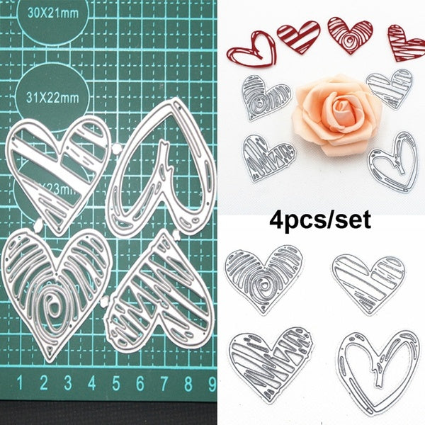 4pcs-Lot Metal Cutting Dies Love Heart Design Craft Bow Tie Scrapbooking Album DIY Paper Card Craft Embossing Die Cuts