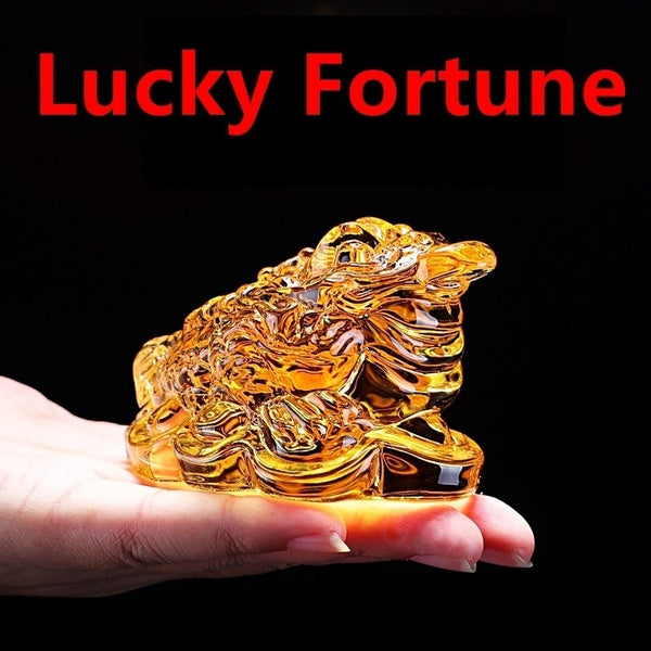Feng Shui Toad Money Lucky Fortune Wealth Chinese Glass Frog Toad Home Office Decoration Tabletop Ornaments Lucky Gifts