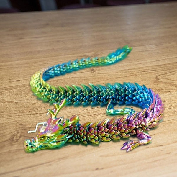 3D Printed Dragon Chinese Dragon Fidget Toys Full Body Joints Moved, Surprise Gifts for Home Office Desk Decor 1-2-3pcs
